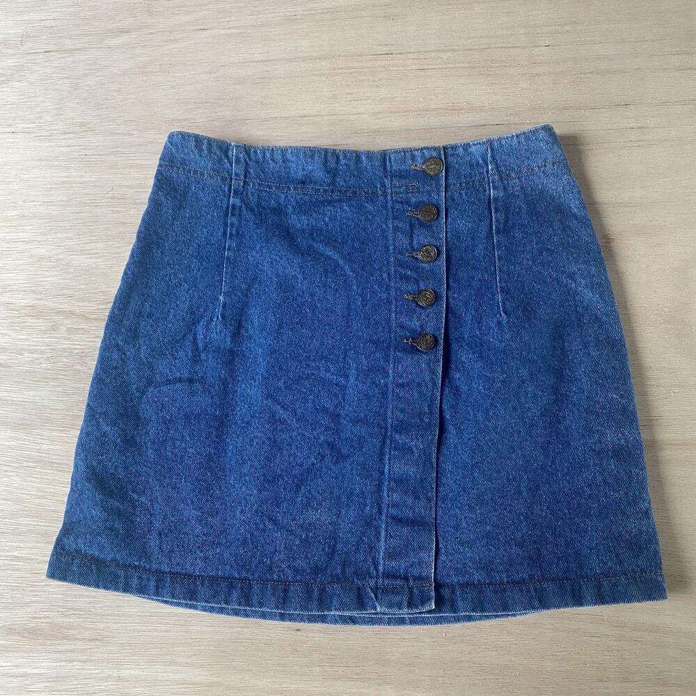 Essentiale Club Vintage Denim Wrap Mini Skirt Size 9